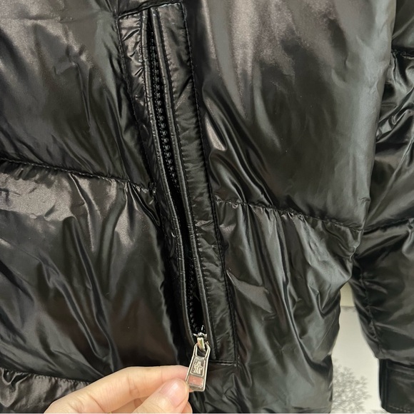 Moncler Black Shiny Down Long Jacket - Picture 3 of 16